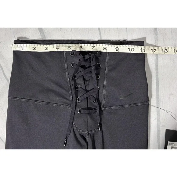 Nike Sculpt Hyper Leggings Womens XS Gray High Rise 7/8 Lace Up Dri-FIT Training - Picture 10 of 11